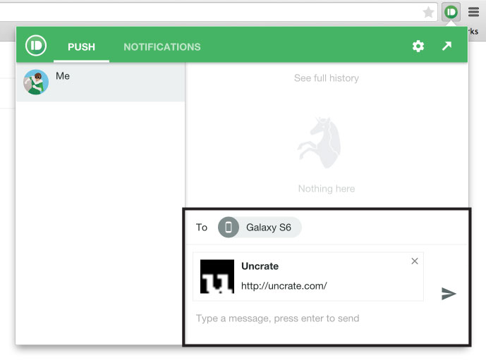 pushbullet extension chrome